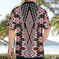 Red Aotearoa Tukutuku and Poutama Motif Hawaiian Shirt LT03 - Polynesian Pride