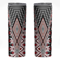 Red Aotearoa Tukutuku and Poutama Motif Skinny Tumbler