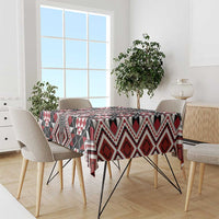 Red Aotearoa Tukutuku and Poutama Motif Tablecloth LT03 - Polynesian Pride