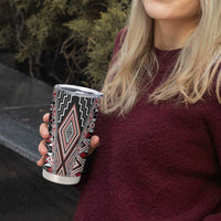 Red Aotearoa Tukutuku and Poutama Motif Tumbler Cup LT03 - Polynesian Pride