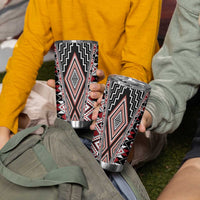 Red Aotearoa Tukutuku and Poutama Motif Tumbler Cup LT03 - Polynesian Pride