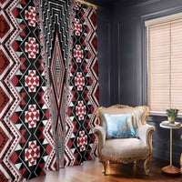 Red Aotearoa Tukutuku and Poutama Motif Window Curtain LT03 - Polynesian Pride