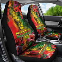 Hawaiian Reggae Car Seat Cover Tropical Plants and Tribal Kakau Tattoo-One Love Jawaiian