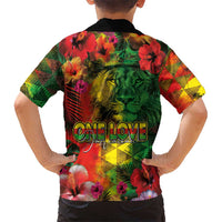 Hawaiian Reggae Hawaiian Shirt Tropical Plants and Tribal Kakau Tattoo-One Love Jawaiian