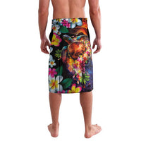 Hawaiian Lei Day Lavalava Colorful Plumeria and Volcanic Turtle with Abstract Lava Texture LT03 - Polynesian Pride