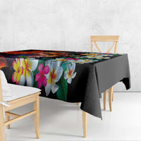Hawaiian Lei Day Tablecloth Colorful Plumeria and Volcanic Turtle with Abstract Lava Texture LT03 - Polynesian Pride