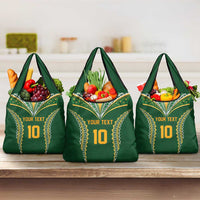 Custom Cook Islands Rugby League Grocery Bag Tatau Tribal Pattern-Special Edition Green Color