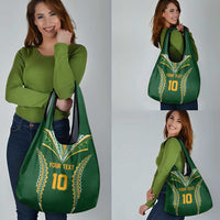 Custom Cook Islands Rugby League Grocery Bag Tatau Tribal Pattern-Special Edition Green Color