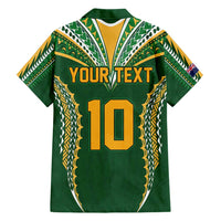Custom Cook Islands Rugby League Hawaiian Shirt Tatau Tribal Pattern-Special Edition Green Color