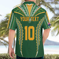 Custom Cook Islands Rugby League Hawaiian Shirt Tatau Tribal Pattern-Special Edition Green Color