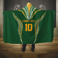 Custom Cook Islands Rugby League Hooded Blanket Tatau Tribal Pattern-Special Edition Green Color