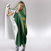 Custom Cook Islands Rugby League Hooded Blanket Tatau Tribal Pattern-Special Edition Green Color