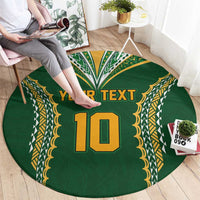 Custom Cook Islands Rugby League Round Carpet Tatau Tribal Pattern-Special Edition Green Color