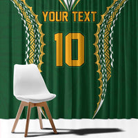 Custom Cook Islands Rugby League Window Curtain Tatau Tribal Pattern-Special Edition Green Color