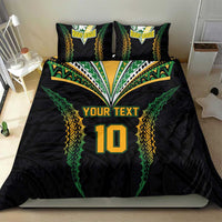 Custom Cook Islands Rugby League Bedding Set Tatau Tribal Pattern-Special Edition Black Color