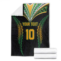 Custom Cook Islands Rugby League Blanket Tatau Tribal Pattern-Special Edition Black Color