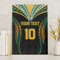 Custom Cook Islands Rugby League Canvas Wall Art Tatau Tribal Pattern-Special Edition Black Color