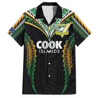 Custom Cook Islands Rugby League Family Matching Long Sleeve Bodycon Dress and Hawaiian Shirt Tatau Tribal Pattern-Special Edition Black Color