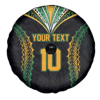 Custom Cook Islands Rugby League Spare Tire Cover Tatau Tribal Pattern-Special Edition Black Color
