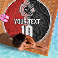 Custom Tonga and New Zealand Rugby Beach Blanket Maori Mix Ngatu Pattern