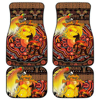 Personalized Australia and Papua New Guinea Together Car Mats Kangaroo Aboriginal Art and Bird-of-paradise Oro Tribal Motifs - Polynesian Pride