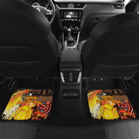 Personalized Australia and Papua New Guinea Together Car Mats Kangaroo Aboriginal Art and Bird-of-paradise Oro Tribal Motifs - Polynesian Pride