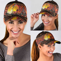 Australia and Papua New Guinea Together Classic Cap Kangaroo Aboriginal Art and Bird-of-paradise with Oro Tribal Motifs - Polynesian Pride