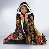 Australia and Papua New Guinea Together Hooded Blanket Kangaroo Aboriginal Art and Bird-of-paradise Oro Tribal Motifs - Polynesian Pride
