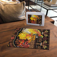 Australia and Papua New Guinea Together Puzzle Kangaroo Aboriginal Art and Bird-of-paradise Oro Tribal Motifs - Polynesian Pride