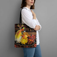 Australia and Papua New Guinea Together Tote Bag Kangaroo Aboriginal Art and Bird-of-paradise Oro Tribal Motifs - Polynesian Pride