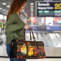 Australia and Papua New Guinea Together Travel Bag Kangaroo Aboriginal Art and Bird-of-paradise Oro Tribal Motifs - Polynesian Pride