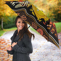 Australia and Papua New Guinea Together Umbrella Kangaroo Aboriginal Art and Bird-of-paradise Oro Tribal Motifs - Polynesian Pride