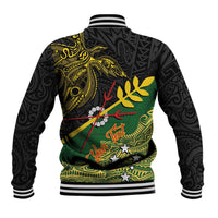 Personalized Chimpu Province Papua New Guinea Baseball Jacket Bird-of-paradise Art Tattoo and Melanesian Motifs - Polynesian Pride
