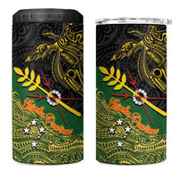 Chimpu Province Papua New Guinea 4 in 1 Can Cooler Tumbler Bird-of-paradise Art Tattoo and Melanesian Motifs - Polynesian Pride