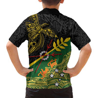 Personalized Chimpu Province Papua New Guinea Family Matching Long Sleeve Bodycon Dress and Hawaiian Shirt Bird-of-paradise Art Tattoo and Melanesian Motifs - Polynesian Pride