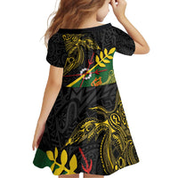 Personalized Chimpu Province Papua New Guinea Family Matching Off Shoulder Maxi Dress and Hawaiian Shirt Bird-of-paradise Art Tattoo and Melanesian Motifs - Polynesian Pride