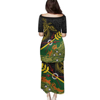 Personalized Chimpu Province Papua New Guinea Family Matching Puletasi and Hawaiian Shirt Bird-of-paradise Art Tattoo and Melanesian Motifs - Polynesian Pride