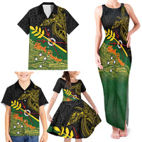 Personalized Chimpu Province Papua New Guinea Family Matching Tank Maxi Dress and Hawaiian Shirt Bird-of-paradise Art Tattoo and Melanesian Motifs - Polynesian Pride