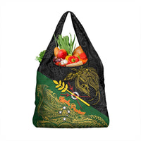 Chimpu Province Papua New Guinea Grocery Bag Bird-of-paradise Art Tattoo and Melanesian Motifs - Polynesian Pride