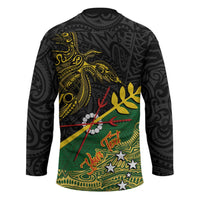 Personalized Chimpu Province Papua New Guinea Hockey Jersey Bird-of-paradise Art Tattoo and Melanesian Motifs - Polynesian Pride