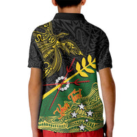 Personalized Chimpu Province Papua New Guinea Kid Polo Shirt Bird-of-paradise Art Tattoo and Melanesian Motifs - Polynesian Pride