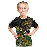 Personalized Chimpu Province Papua New Guinea Kid T Shirt Bird-of-paradise Art Tattoo and Melanesian Motifs - Polynesian Pride