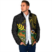 Personalized Chimpu Province Papua New Guinea Padded Jacket Bird-of-paradise Art Tattoo and Melanesian Motifs - Polynesian Pride