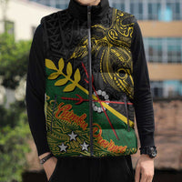 Personalized Chimpu Province Papua New Guinea Sleeveless Puffer Jacket Bird-of-paradise Art Tattoo and Melanesian Motifs - Polynesian Pride