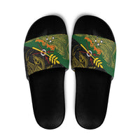 Chimpu Province Papua New Guinea Slide Sandals Bird-of-paradise Art Tattoo and Melanesian Motifs - Polynesian Pride