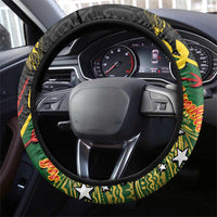 Chimpu Province Papua New Guinea Steering Wheel Cover Bird-of-paradise Art Tattoo and Melanesian Motifs - Polynesian Pride