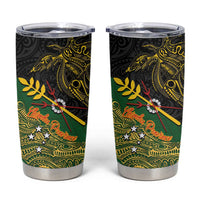 Chimpu Province Papua New Guinea Tumbler Cup Bird-of-paradise Art Tattoo and Melanesian Motifs - Polynesian Pride