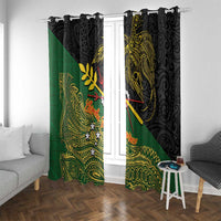 Chimpu Province Papua New Guinea Window Curtain Bird-of-paradise Art Tattoo and Melanesian Motifs - Polynesian Pride