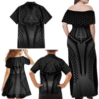 Hawaiian Kakau Art Tattoos Aquaman Style Family Matching Off Shoulder Maxi Dress and Hawaiian Shirt Special Edition - Polynesian Pride