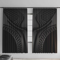 Hawaiian Kakau Art Tattoos Aquaman Style Window Curtain Special Edition LT03 With Hooks Black - Polynesian Pride